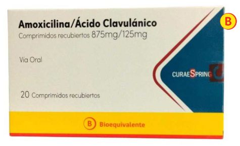 Amoxicilina + Ácido Clavulánico 875 mg / 125 mg x 20 comprimidos CuraeSpring